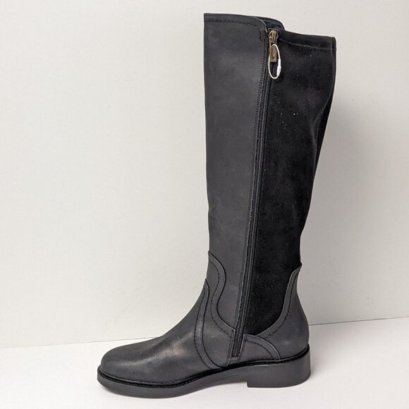 Lucky Brand Quenbe Tall Riding Boots, Black Leather, Women's 6.5 M - Picture 4 of 7